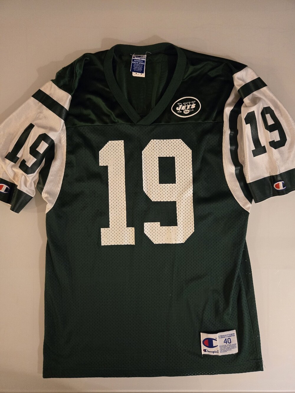 Vintage 90s Champion New York Jets Keyshawn Johnson #19 Jersey Size 40